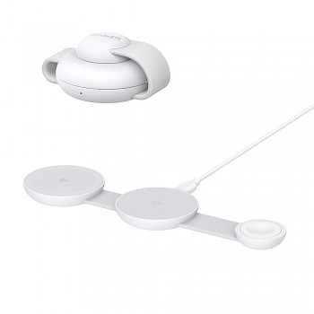 Anker Wireless Charger MagGo 3-in-1 pro iPhone AirPods Apple Watch bílá