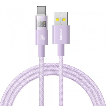 Baseus Data Cable Display 2 Rychlonabíjecí USB na Type-C 100W 2m fialová