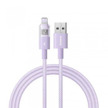 Baseus Data Cable Display 2 USB na Lightning Rychlé nabíjení 2m Fialová