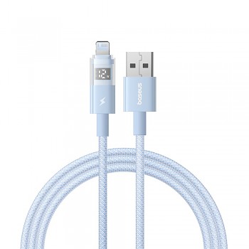 Baseus Data Cable Display 2 USB na Lightning Rychlé nabíjení Digitální displej 2.4A 2m modrá Galaxy