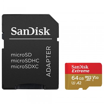 SanDisk Paměťová karta Extreme MicroSDXC 64GB Class 10 Červená
