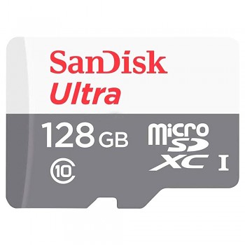 SanDisk Memory Card Ultra MicroSDXC 128GB Class 10 100MB/s UHS-I U1 bílá