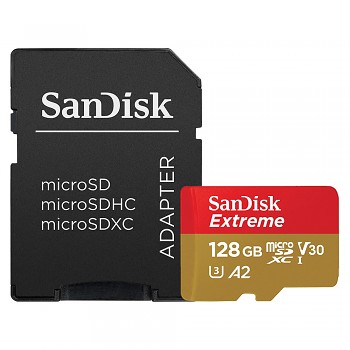SanDisk Memory Card Extreme Micro SDXC s adaptérem 128GB červená