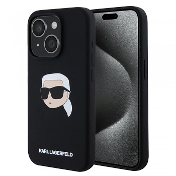 Karl Lagerfeld Silicone MagSafe iPhone 15 Karl's Head růžová