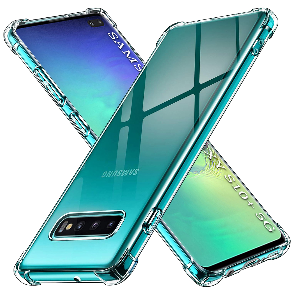 Levně Techsuit nárazuvzdorný průhledný silikon Samsung Galaxy S10 Plus průhledný