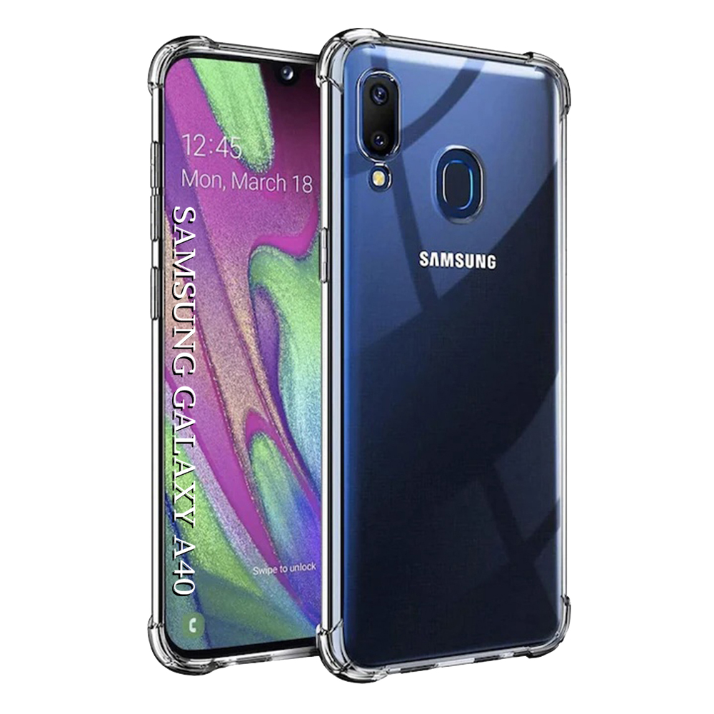 Levně Techsuit Shockproof průhledný silikonový obal Samsung Galaxy A40 průhledný