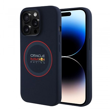 Red Bull Racing silikonový červený kryt MagSafe iPhone 14 Pro námořnická modrá