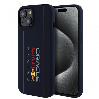 Red Bull Racing silikonové pouzdro s logem MagSafe iPhone 15 tmavě modrá