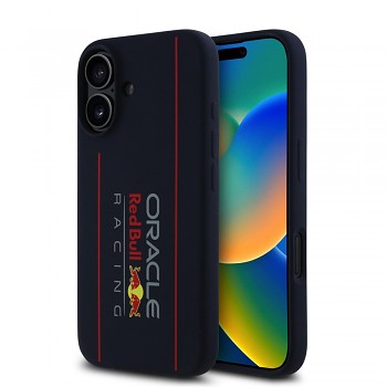 Red Bull Racing silikonové pouzdro s logem MagSafe iPhone 16 námořnická modrá