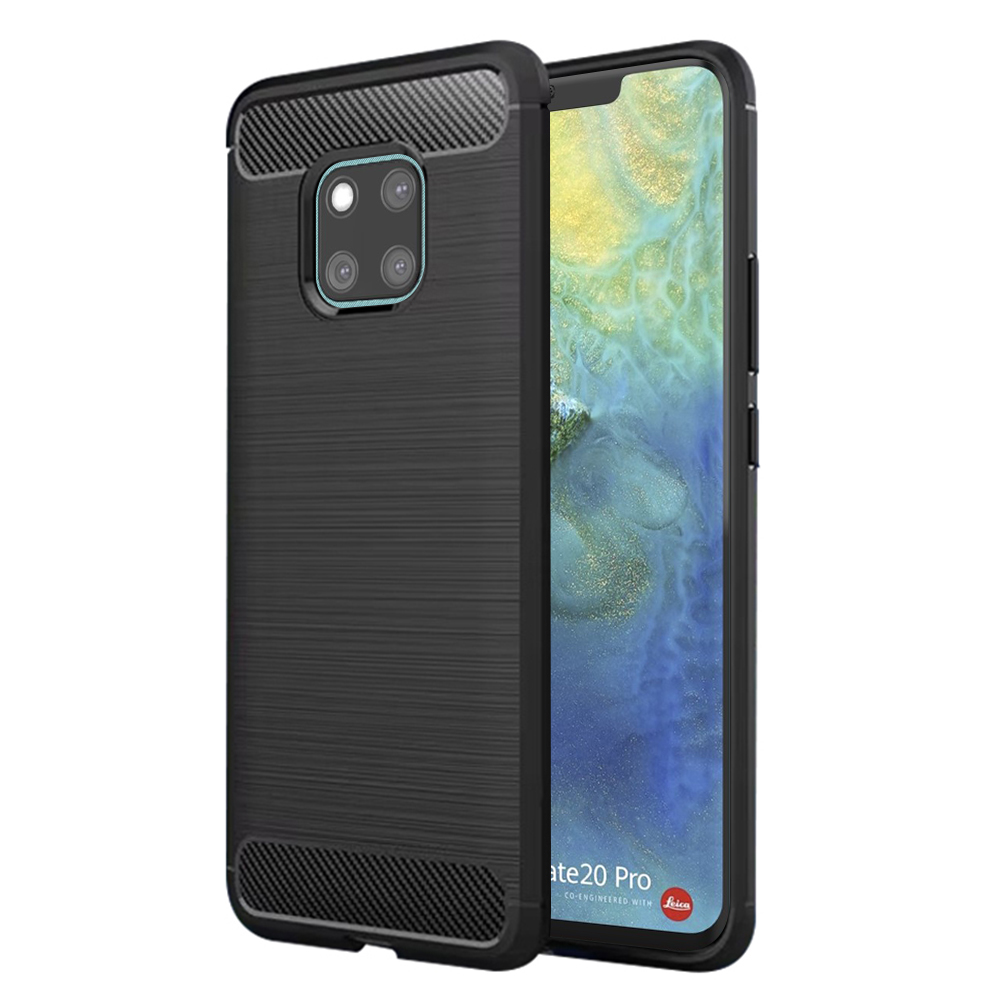 Levně Techsuit Carbon Silicone pro Huawei Mate 20 Pro černá