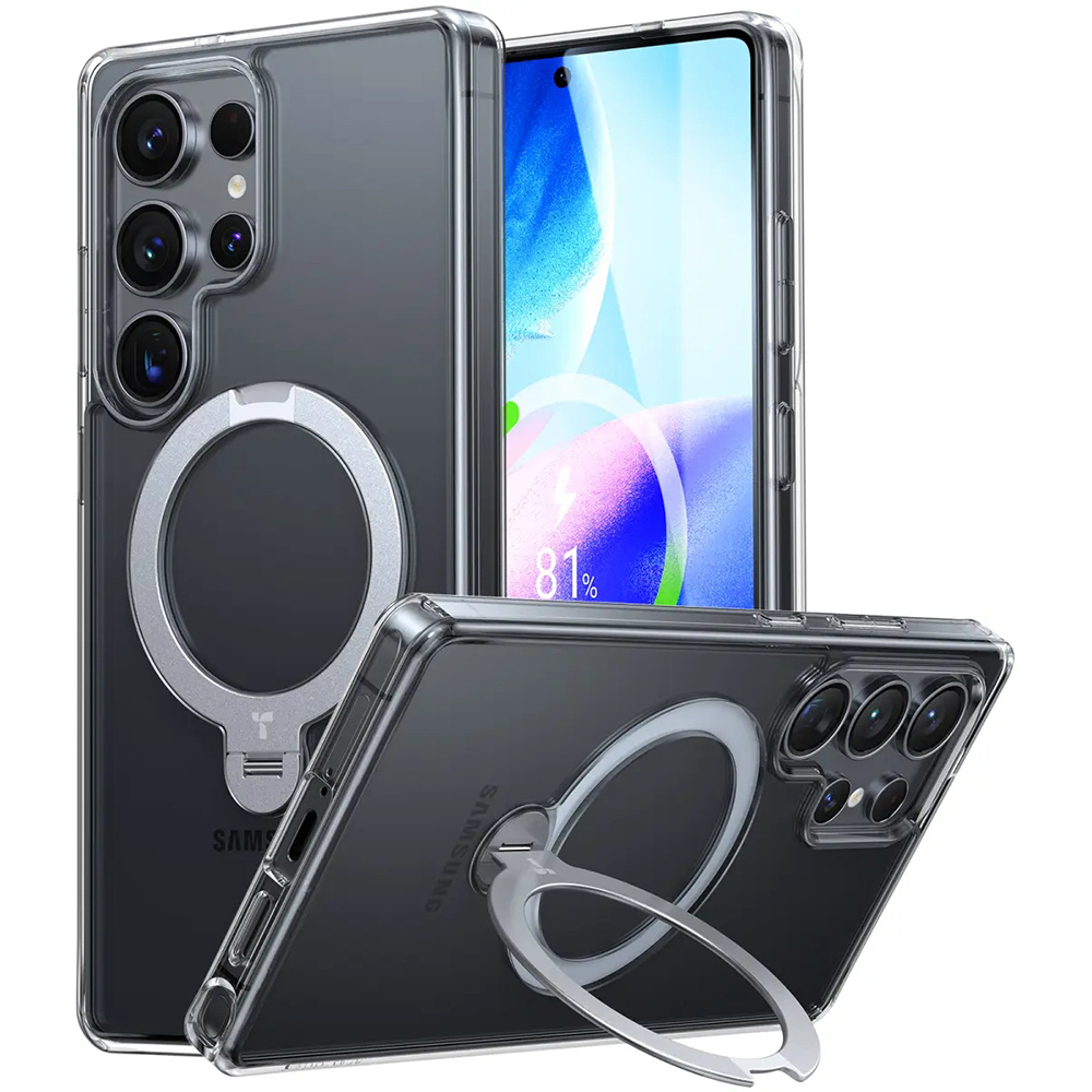 Torras Ostand Spin MagSafe Series Samsung Galaxy S25 Ultra průhledný