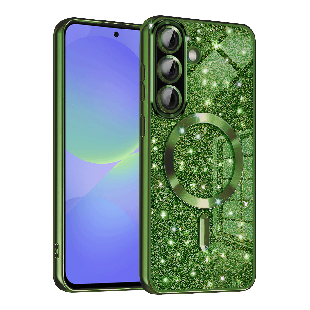 Levně Techsuit Luxury Glitter MagSafe pro Samsung Galaxy A36 5G A56 5G v tmavě zelené