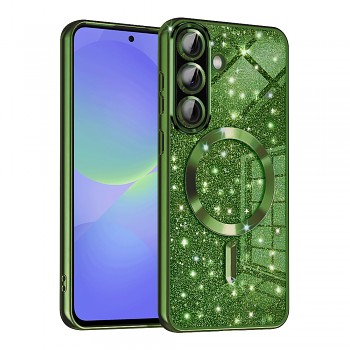 Techsuit Luxury Glitter MagSafe pro Samsung Galaxy A36 5G A56 5G v tmavě zelené