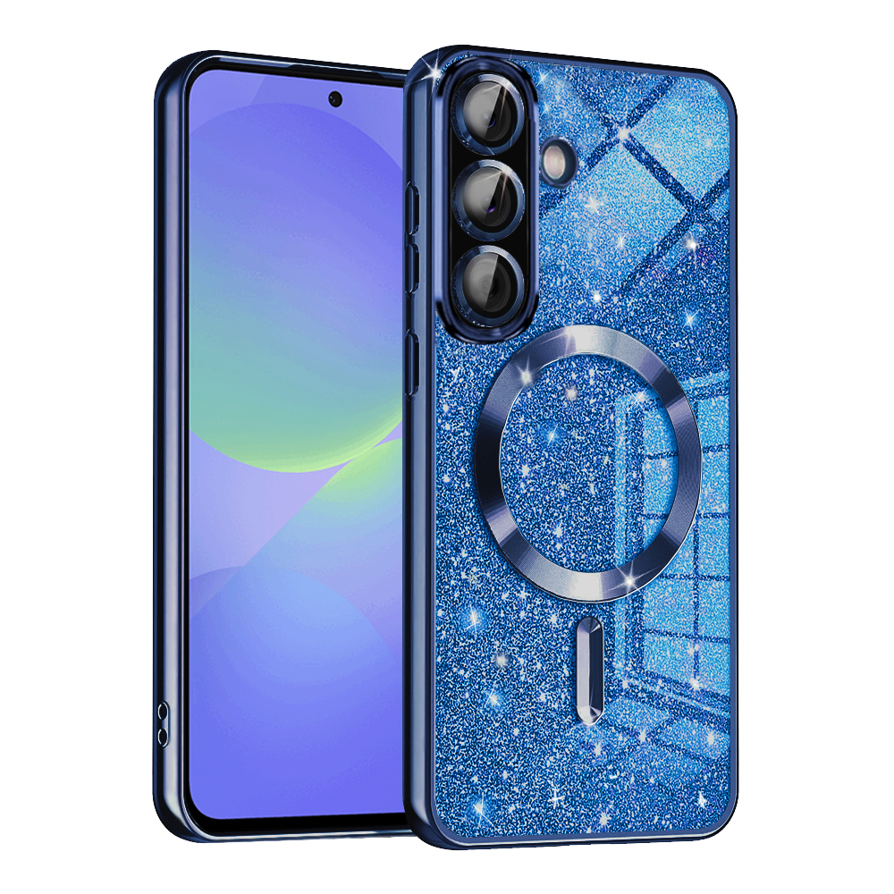 Levně Techsuit Luxury Glitter MagSafe pro Samsung Galaxy A36 5G A56 5G tmavě modrá