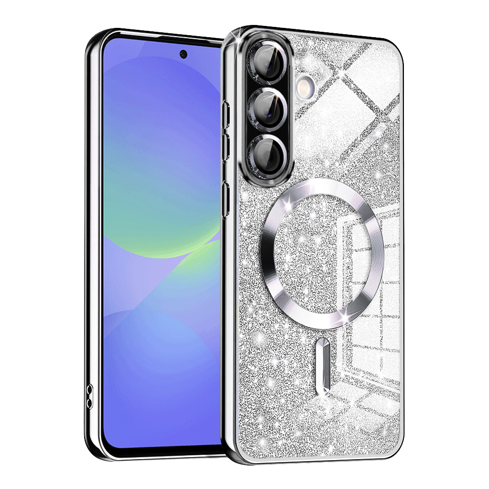 Levně Techsuit Luxury Glitter MagSafe pro Samsung Galaxy A36 5G A56 5G stříbrná