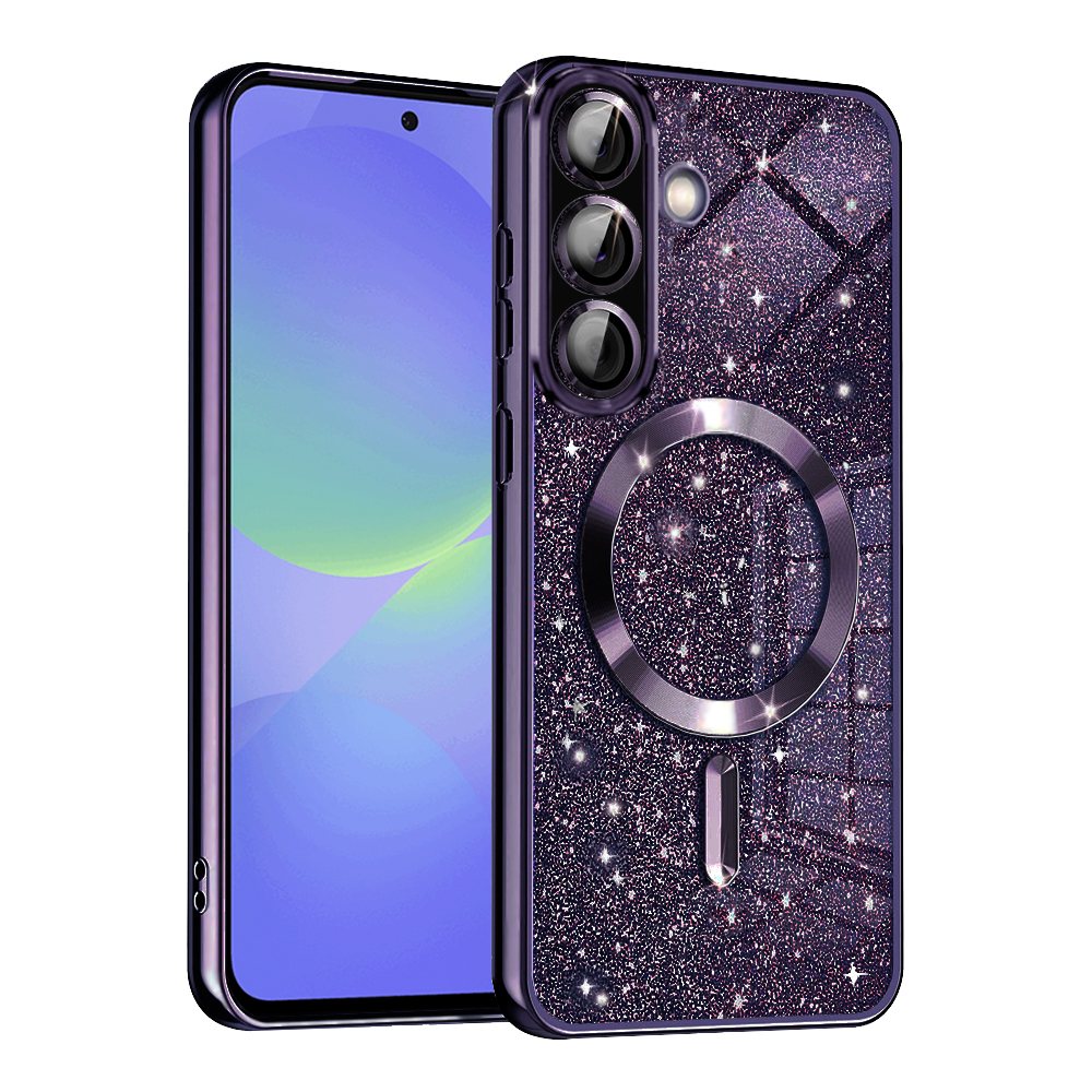Levně Techsuit Luxury Glitter MagSafe pro Samsung Galaxy A36 5G A56 5G v tmavě fialové