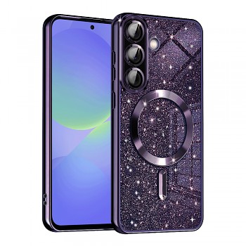 Techsuit Luxury Glitter MagSafe pro Samsung Galaxy A36 5G A56 5G v tmavě fialové