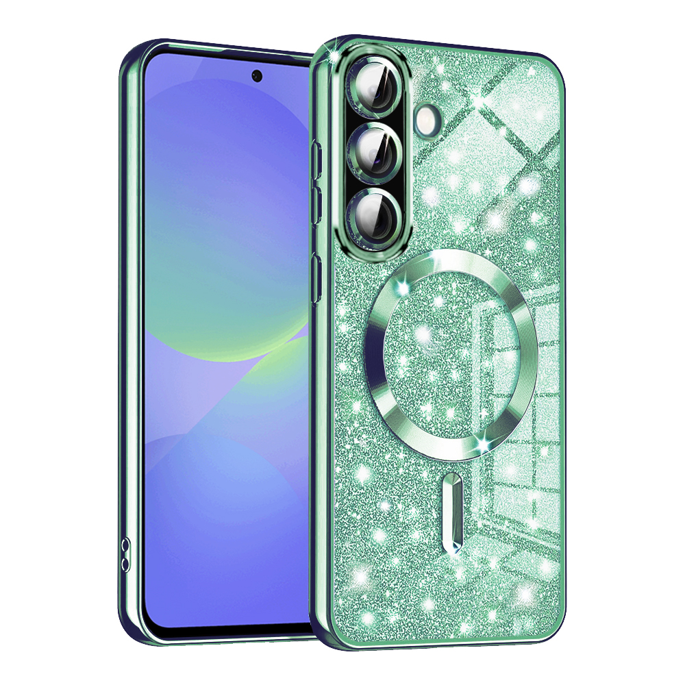 Levně Techsuit Luxury Glitter MagSafe pro Samsung Galaxy A36 5G A56 5G světle zelená