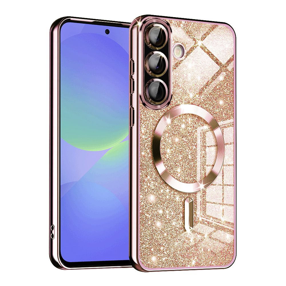 Levně Techsuit Luxury Glitter MagSafe pro Samsung Galaxy A36 5G A56 5G růžově zlatá