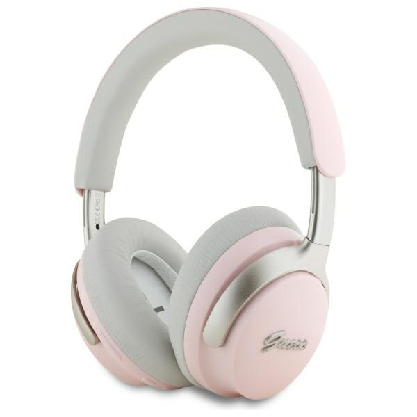 Guess Wireless Headphones Metal Script Logo Bluetooth ANC On-ear růžová