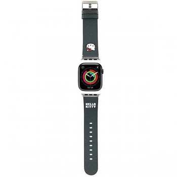 Hello Kitty - Kožený řemínek Kitty Head pro Apple Watch (38/40/41/42mm) černý