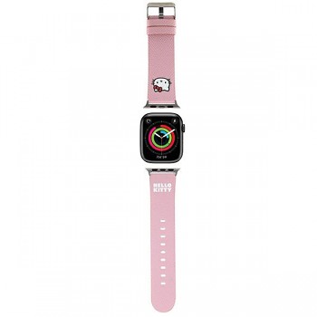 Hello Kitty - Kožený řemínek Kitty Head pro Apple Watch - růžový