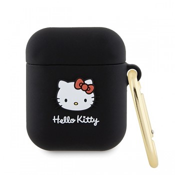 Hello Kitty Silicone 3D Kitty Head HKA23DKHSK pro Apple AirPods 1/2 černá