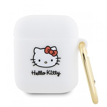 Hello Kitty Silicone 3D Kitty Head pro Apple AirPods 1/2 bílá