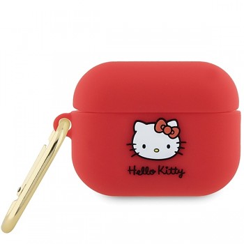 Hello Kitty Silicone 3D Kitty Head pro Apple AirPods Pro 2 červená