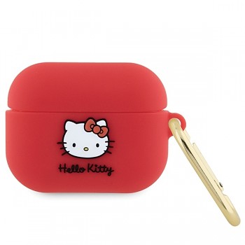 Hello Kitty Silicone 3D Kitty Head pro Apple AirPods Pro 1 červená