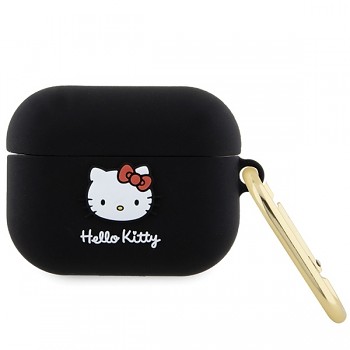 Hello Kitty - Silikonová 3D hlava Kitty pro Apple AirPods Pro 1 černá