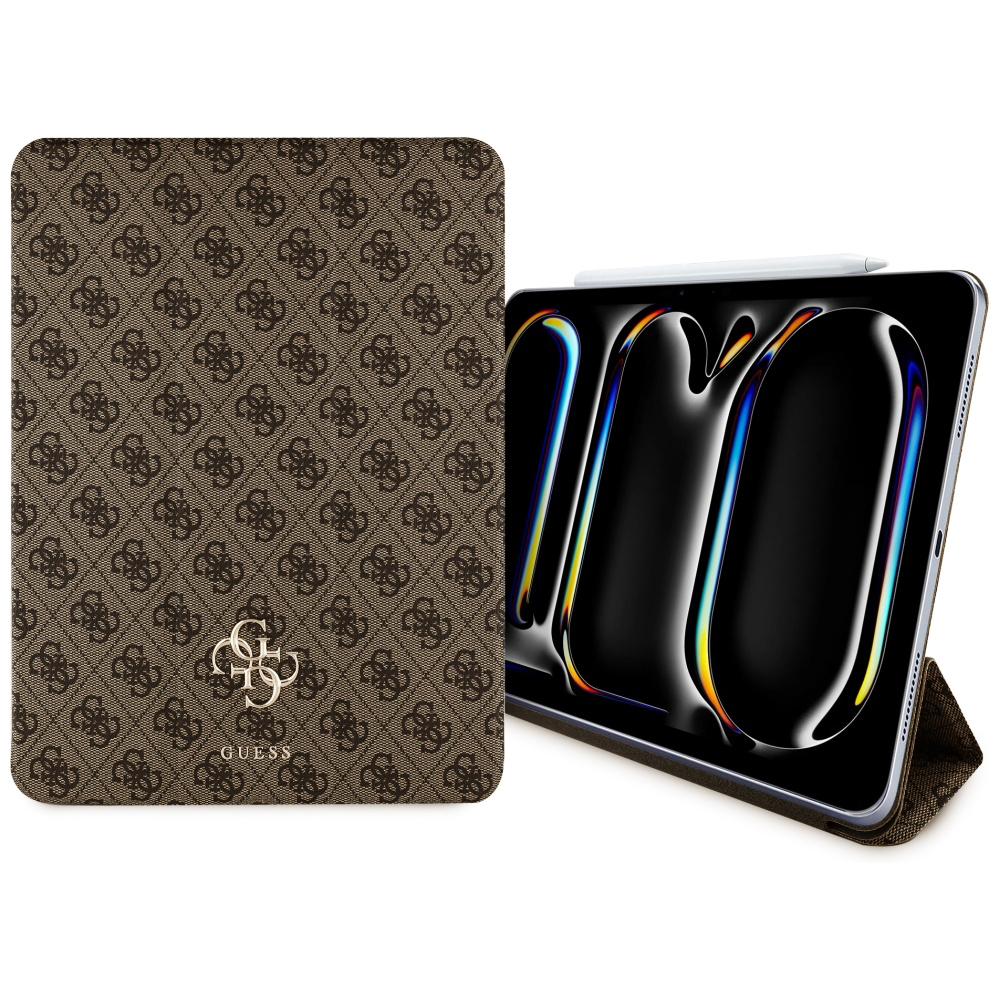 Levně Guess Magnetic 4G Big Logo pouzdro iPad Pro 11 2024/2025 hnědé