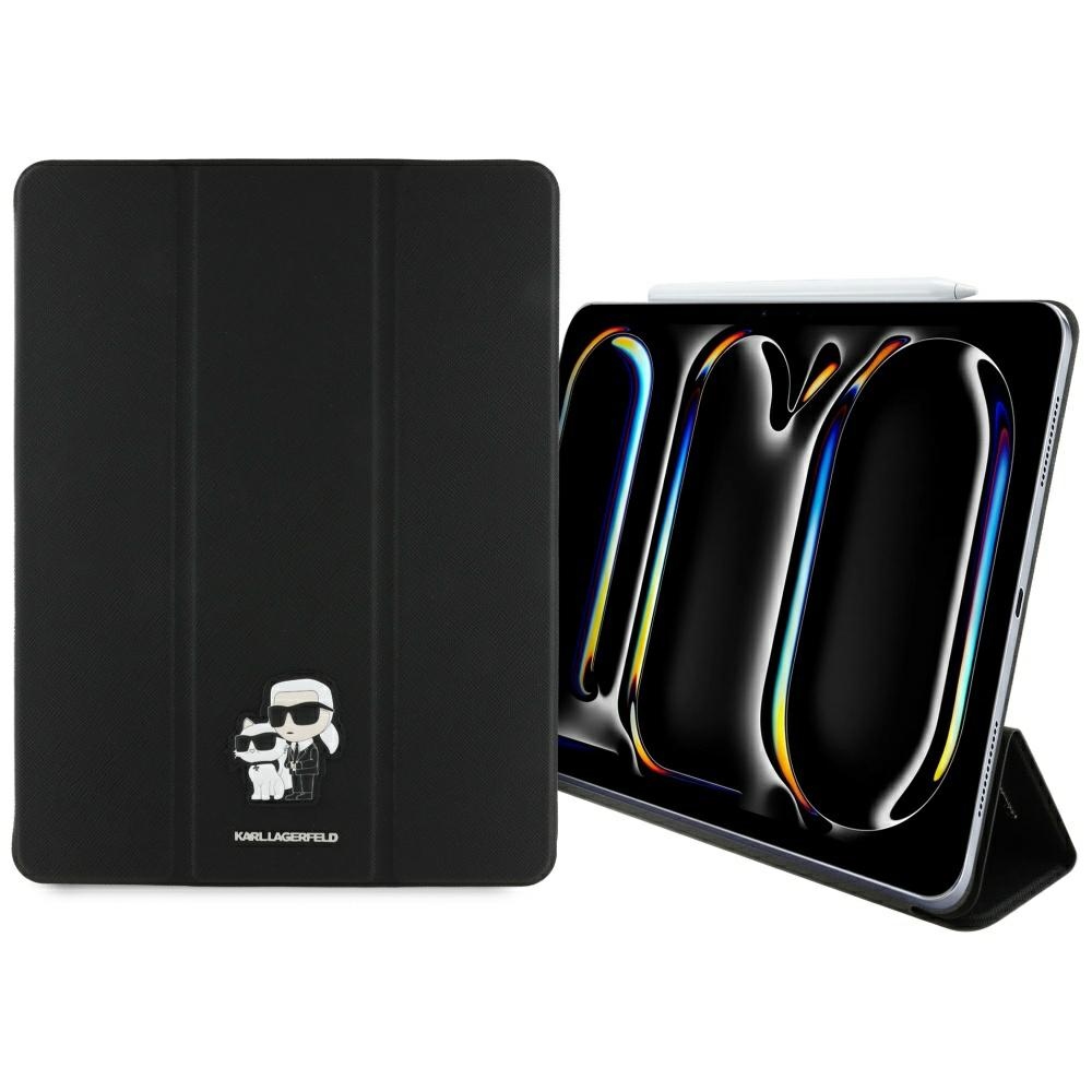 Levně Karl Lagerfeld Saffiano Magnetic Karl &amp; Choupette pro iPad Pro 13 černá