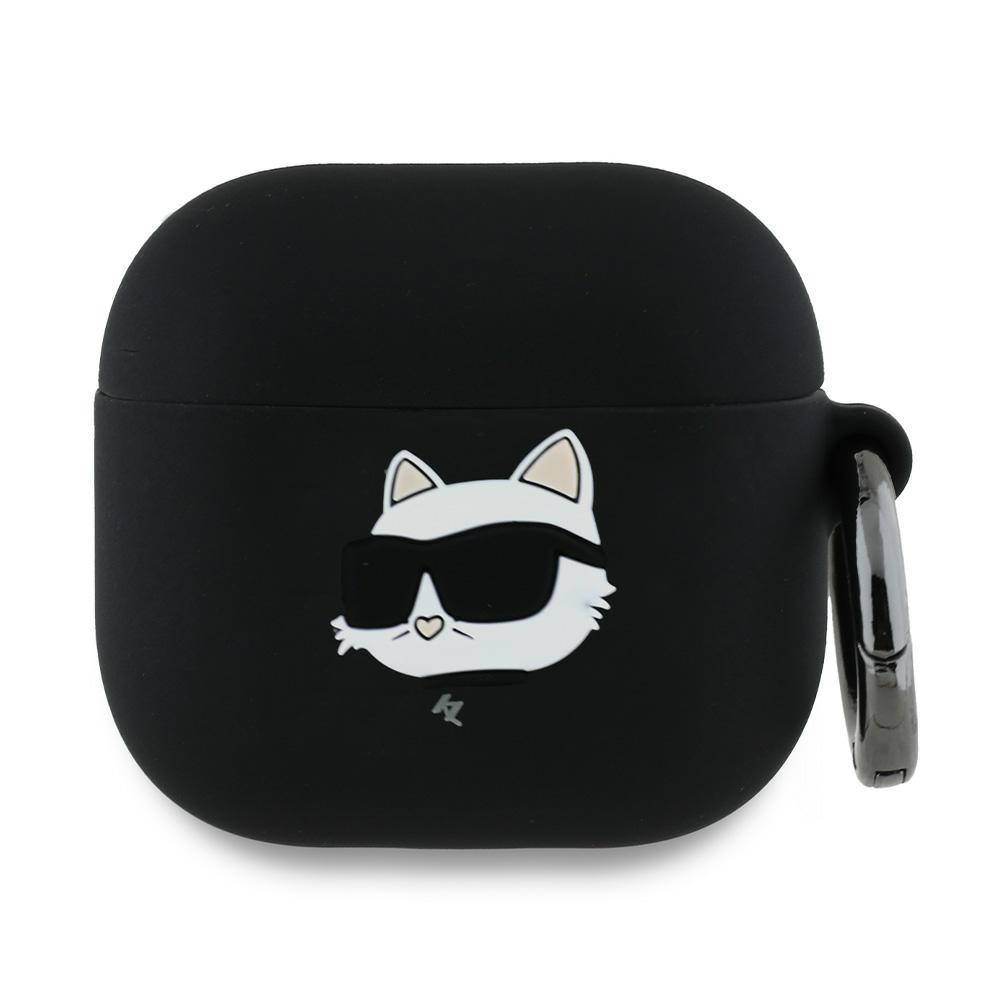 Levně Karl Lagerfeld Silicone Choupette Head 3D KLA4RUNCHK Apple AirPods 4 černá