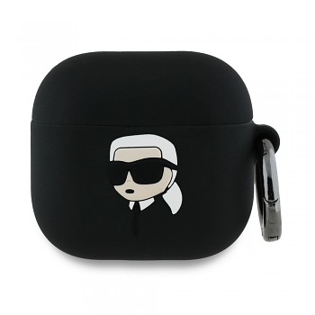 Karl Lagerfeld Silicone Karl Head 3D pouzdro pro Apple AirPods 4 černé