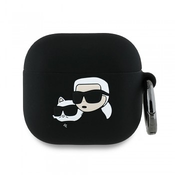 Karl Lagerfeld Silicone Karl&Chaupette Head 3D pouzdro pro Apple AirPods 4 černé