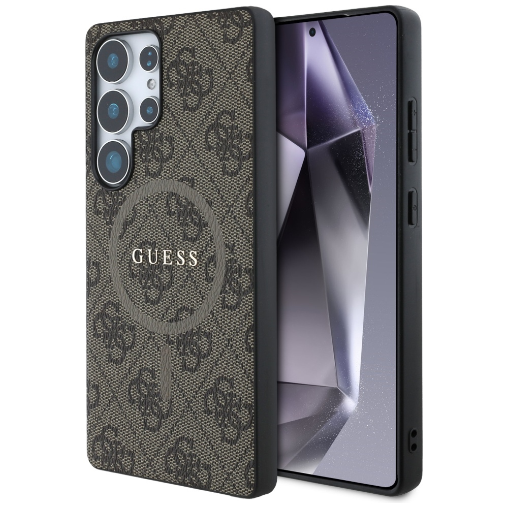 Levně Guess 4G Ring Classic Logo MagSafe Samsung Galaxy S25 Ultra hnědý