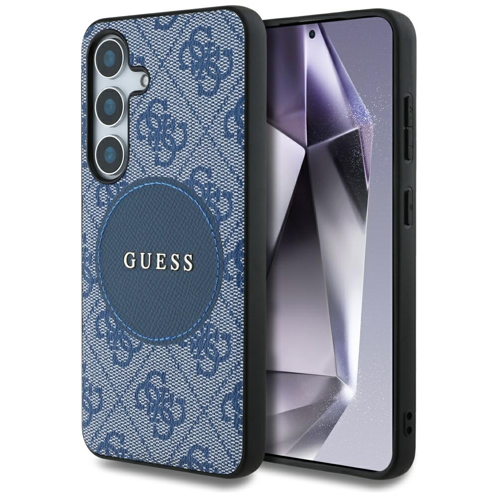 Levně Guess 4G Circle Classic Logo MagSafe Samsung Galaxy S25 Plus modrá