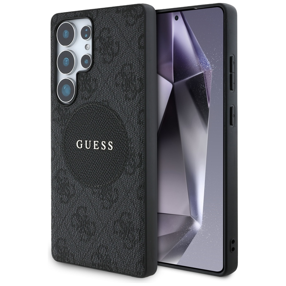 Levně Guess 4G Circle Classic Logo MagSafe pro Samsung Galaxy S25 Ultra černá