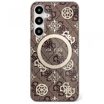 Guess IML Peony On 4G Background MagSafe pro Samsung Galaxy S25 hnědý