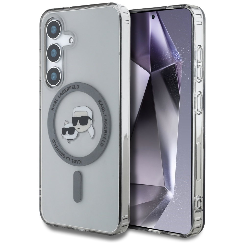 Levně Karl Lagerfeld IML MagSafe Samsung Galaxy S25 Metal Karl a Choupette hlavy
