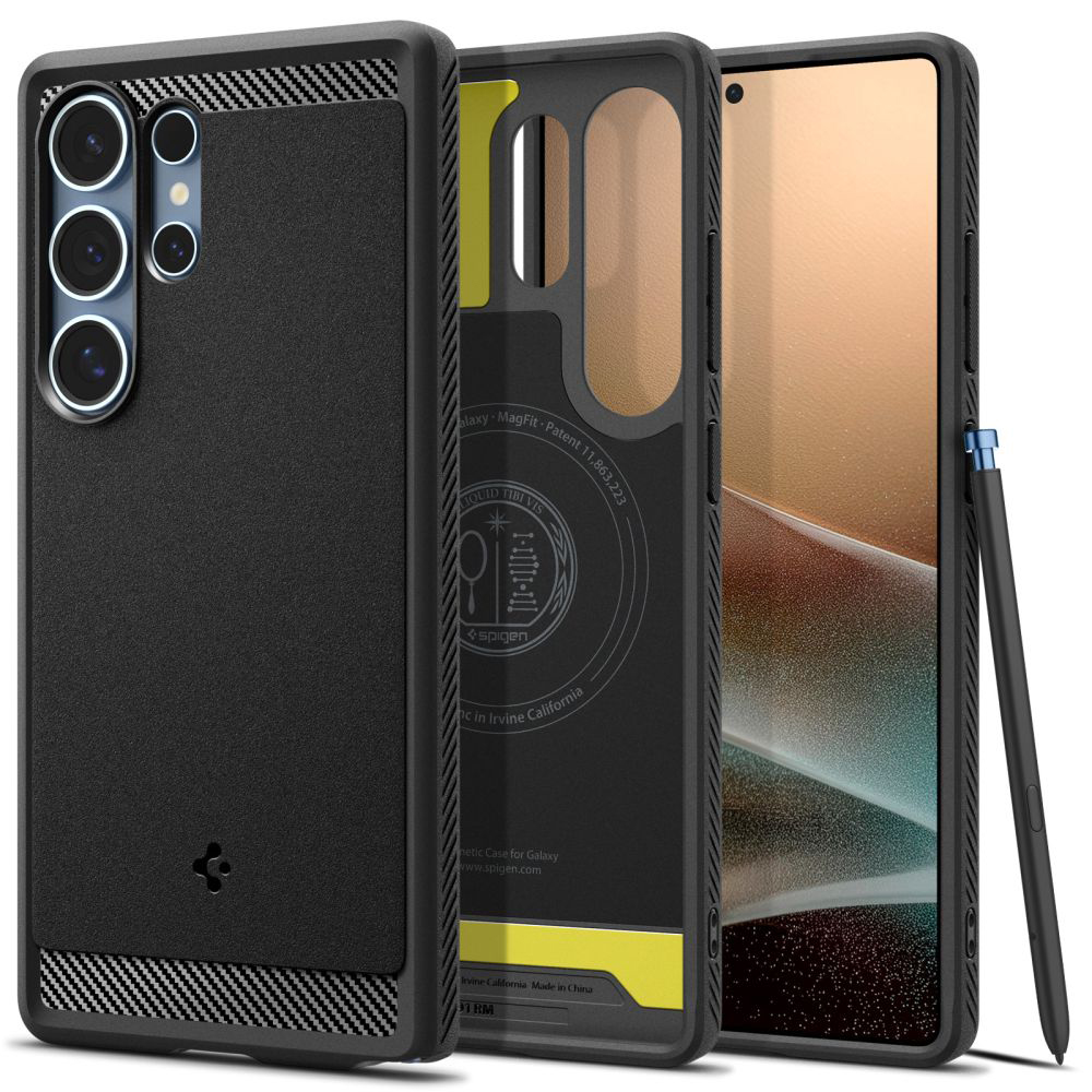 Levně Spigen Rugged Armor MagSafe pro Samsung Galaxy S25 Ultra matná černá