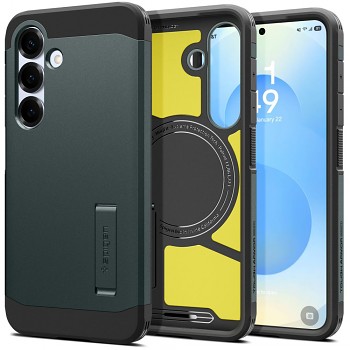 Spigen Tough Armor MagSafe pro Samsung Galaxy S25 Plus v zelené Abyss