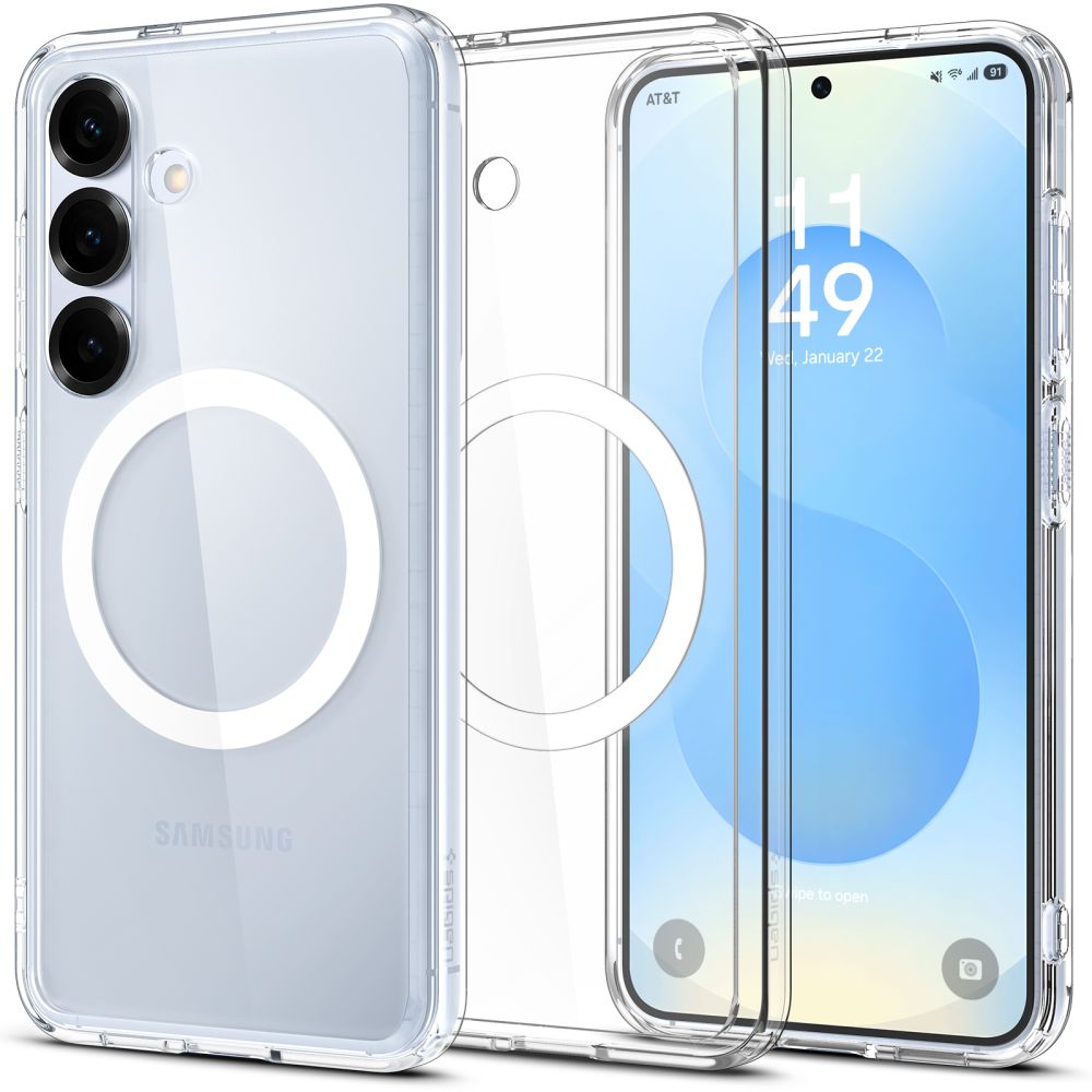 Levně Spigen Ultra Hybrid MagSafe Samsung Galaxy S25 Plus čirý bílý