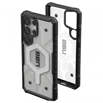 UAG Pathfinder Clear MagSafe pro Samsung Galaxy S25 Ultra ledově stříbrná