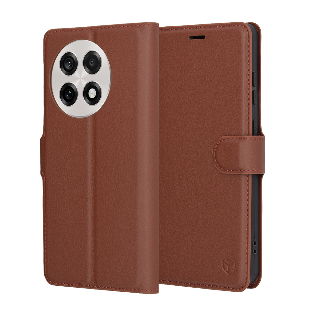 Levně Kožené pouzdro Techsuit OnePlus 13R hnědé