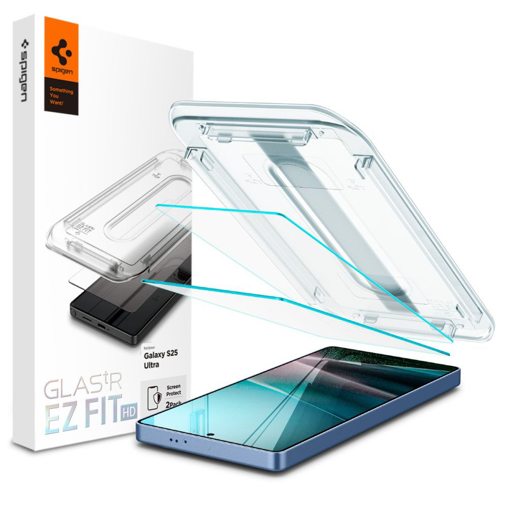 Spigen Glas.tR EZ-FIT HD (2 balení) Samsung Galaxy S25 Ultra průhledný