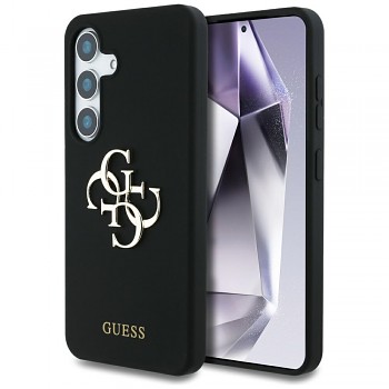 Guess Silicone 4G Big Metal Logo pouzdro Samsung Galaxy S25 černé