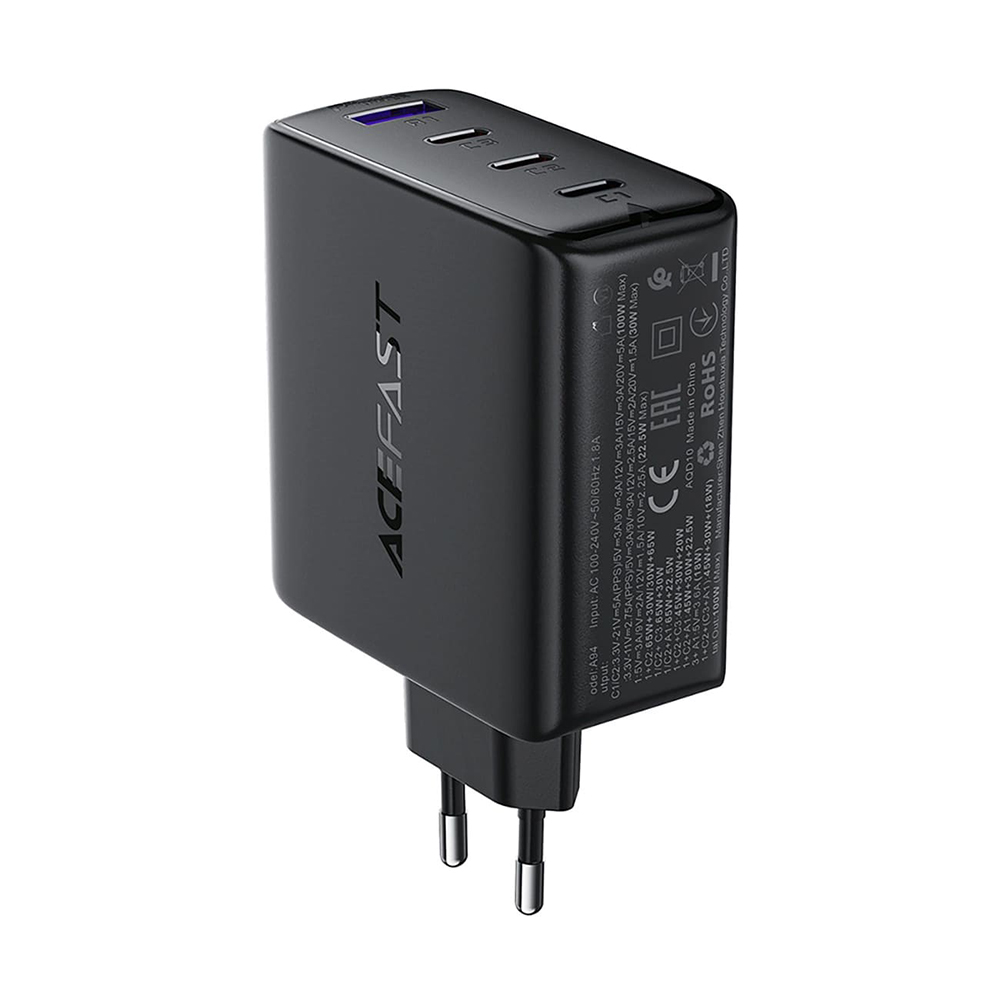Levně Acefast Wall Charger A94 Multiport 3x USB-C USB-A GaN2 Technologie PD100W černá