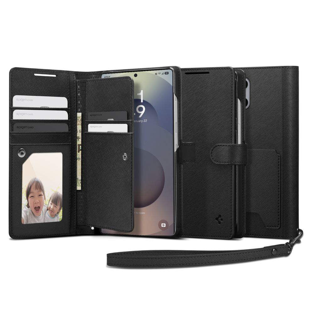 Levně Pouzdro Spigen Wallet S pro Samsung Galaxy S25 Ultra černé